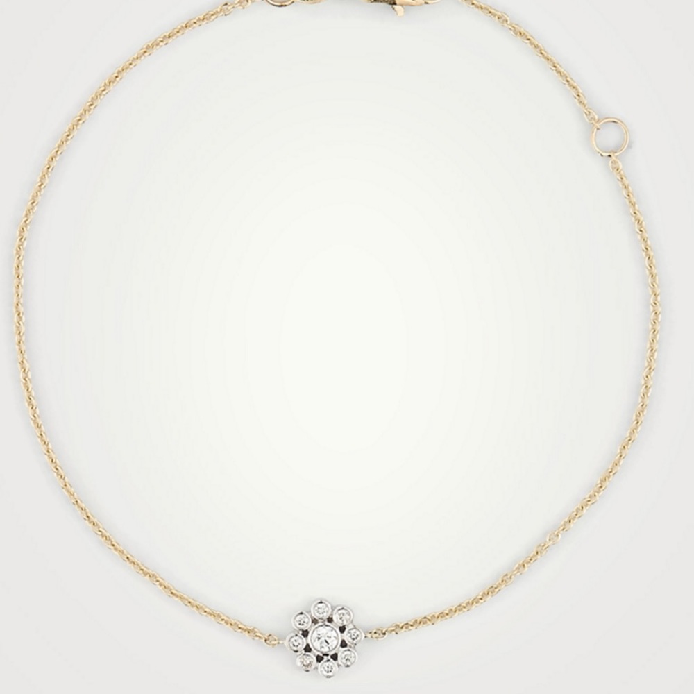 SYDNEY EVAN 14K Gold Daisy Bracelet With Diamonds - Picture 3 of 3